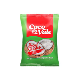 29000007 – FLOCOS DE COCO INTEGRAL UMIDO E ADOÇADO COCO DO VALE 24X100G