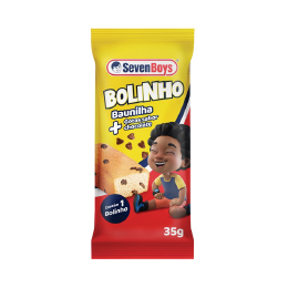 3000045-BOLINHO BAUNILHA GOTAS CHOCOLATE SEVEN 18X35G