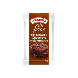 3000059-MINI BROWNIE CHOCOLATE MEIO AMARGO WICK 18X30G